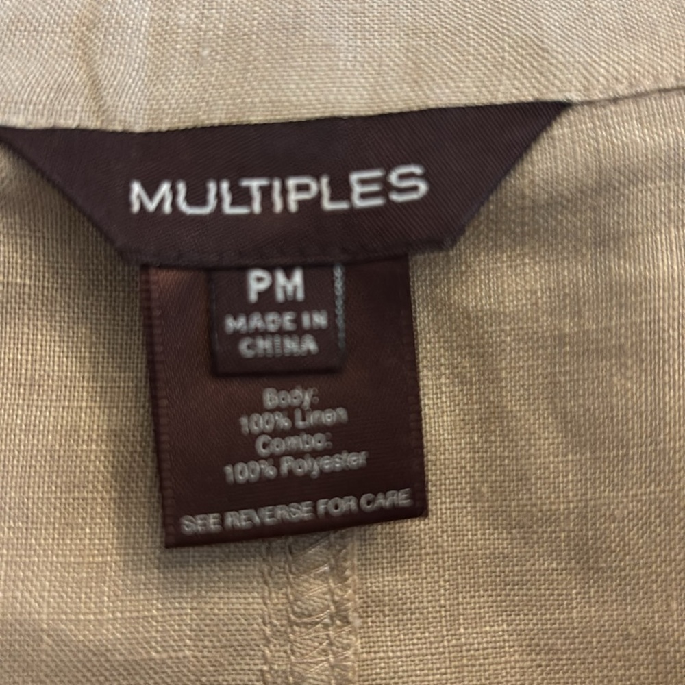 NWOT Multiples Tan Linen Suit with Jacket and Pants - Picture 10 of 15